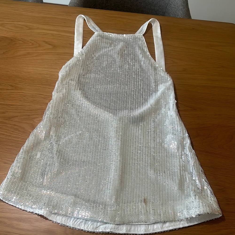 MAJORELLE Ash White Silver Sequin Dress